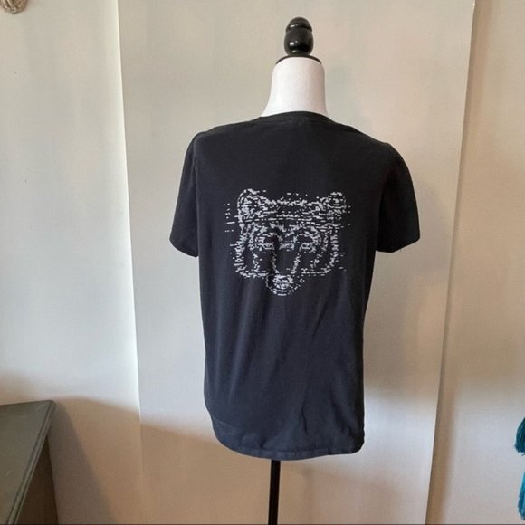 Not a Sheep slogan graphic tee logo wolf t short crew neck black - Picture 7 of 10